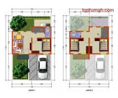 Rumah Murah 2 Lantai 3 kt / 2 km, Free Bea Proses All in