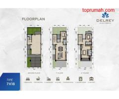 Delrey Business Townhouse Ruko Keren 3 Lantai Hadap Jalan di BSD City