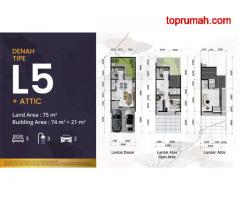 Rumah Brand New 2lt opsi Attic type 3KT Cluster Yarra Seine Essence JGC Jakarta Garden City