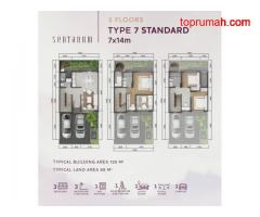 Rumah 3lt 7x14 98m 3+1KT Cluster Sentarum Asya JGC Jakarta Garden City